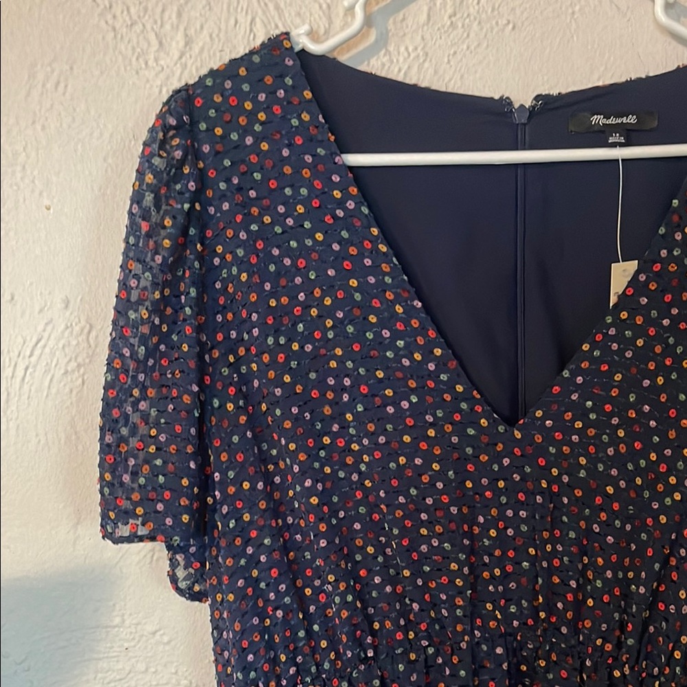 Madewell Chic Navy Blue Polka Dot Dress - Picture 3 of 9